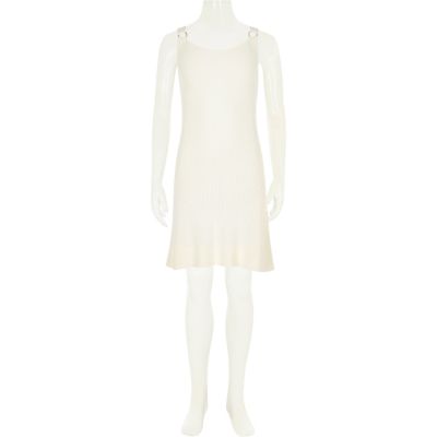 Girls white knitted dress